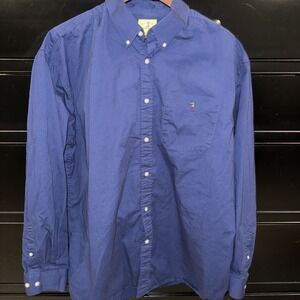 Duck Head Men's Button Down Twill Shirt Navy XXL Long Sleeve Cotton